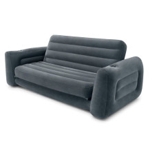 Двухместный надувной диван трансформер Intex Pull-Out Sofa трансформер с насосом Черный 203х224х66 см (IP-171849)