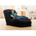 Кресло надувное лежак для дачи Intex Mega Lounge с насосом и подушками ПВХ Черное 170х86х94 см (IP-172869)