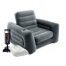 Кресло надувное лежак для дачи Intex Empaire Chaire с насосом и подушками ПВХ Черное 224х117х66 см (IP-172866)