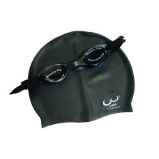 Детский набор для плавания Bambi шапочка и очки M 22 х 19 см Черный (25718 черный)