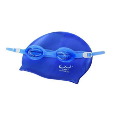 Детский набор для плавания Bambi шапочка и очки M 22 х 19 см Синий (25718 синий)