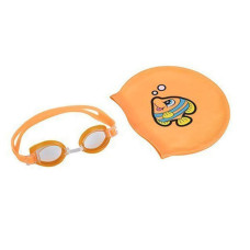 Детский набор для плавания Bestway шапочка и очки размер S Оранжевый (IP-169717)