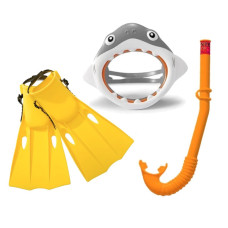 Детский набор 3 в 1 для плавания и фридайвинга Intex "Акула" с маской ластами и трубкой (IP-172629)