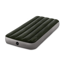 Надувная мебель одноместный матрас для кемпинга Intex с Wave-Beam подушка наматрасник и насос 76х191х22 см (IP-173388)