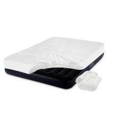Двухместный надувной матрас с насосом Intex Pillow наматрасник Черный 152x203x25 см (IP-173374)