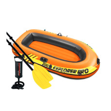 Полутораместная надувная гребная лодка Intex Explorer 200 Set Plus с насосом и весами Оранжевая 196х102 см (IP-167408)