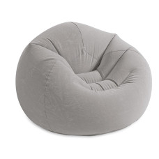 Надувное кресло Intex Beanless Bag Флокированное покрытие Серый 107х104х69 см (IP-168002)
