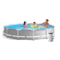 Каркасный бассейн Intex PRO 366x76 см 6503 л с насосом 2 006 л/ч круглый Серый (IP-172620)
