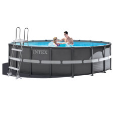 Каркасный бассейн Intex Ultra XTR Frame 19156 л 488х122 см с лестницей тентом и подстилкой Серый (IP-170885)