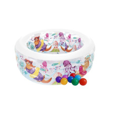 Детский надувной бассейн Intex Аквариум 360 л 152х56 см винил с шариками Разноцветный (IP-169457)