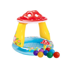 Детский надувной бассейн Intex Грибочек 45 л 102х89 см винил с шариками Разноцветный (IP-170257)