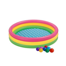 Детский надувной бассейн Цвета заката 275 л 147х33 см винил с шариками Разноцветный (IP-169464)