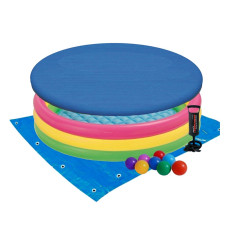 Детский надувной бассейн Цвета заката 275 л 147х33 см винил с шариками тентом подстилкой и насосом Разноцветный (IP-173364)