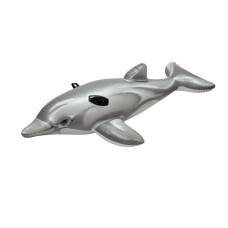 Надувной плотик детский Intex Дельфин 175х66 см винил Серебристый (IP-169000)