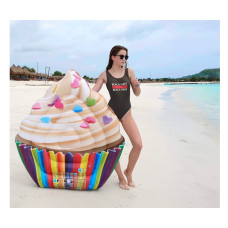 Матрас пляжный надувной Intex кекс 142х135 см винил Разноцветный (IP-169038)