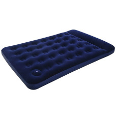 Полуторный надувной матрас для кемпинга Bestway Pavillo с ножным насосом ПВХ Синий 137x191x25 см (IP-166889)