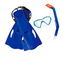 Детский набор для плавания и ныряния Bestway маска ласты и трубка размер М Синий (IP-170451)