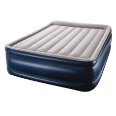 Двуспальная надувная кровать для дома Bestway со встроенным электронасосом Серо-синяя 152х203х56 см (IP-170537)