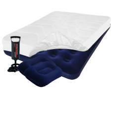 Матрас надувной полуторный для кемпинга Bestway с наматрасником двумя подушками и ручным насосом Синий (IP-172881)