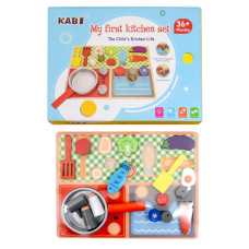 Детская развивающая игрушка KABI "Набор посуды" дерево Разноцветный (TB-SL-413-57)