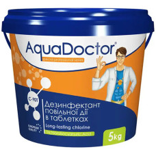 Хлор в таблетках AquaDoctor C90T-5, для бассейна, медленный, 5 кг (C90T-5-INT) Хлор в таблетках AquaDoctor C90T-5, для бассейна, медленный, 5 кг (C90T-5-INT)