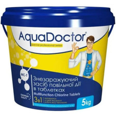 Дезинфицирующее средство для бассейна AquaDoctor, 3 в 1, хлор, альгицид, коагулянт, 5 кг (MCT-5-INT)