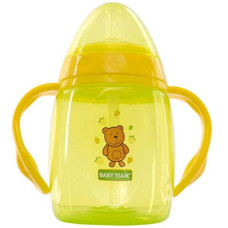 Поильник непроливайка с ручками Baby Team 5003P с силиконовой трубочкой, 250 мл (5003P-RT)