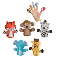 Игрушки на пальцы Baby Team 8700 Веселая малышня, в наборе 5 шт. (8700_Сафари_с_обезьянкой-RT)
