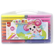 Набор фломастеров 36 штук Bambi 204-36 P Water color pen в пластиковом боксе, Розовый (204-36 Pink-RT)