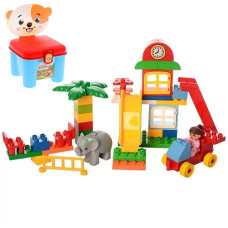 Пластиковый конструктор в стульчике Bambi 3166A-1, Собачка на 46 деталей (3166A-4-RT)