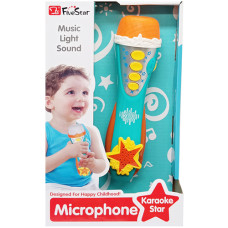 Детский микрофон игрушка Bambi 34564AB T, на батарейках, Бирюзовый (34564AB Turquoise-RT)