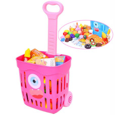 Детская тележка с продуктами Bambi 35631 P, 49 продуктов, Розовый (35631 Pink-RT)