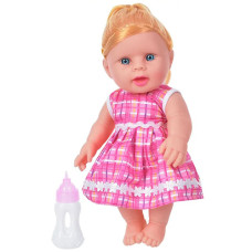 Кукла с бутылочкой Bambi 396M P в розовом платье, 29 см, Розовый (396M Pink-RT)