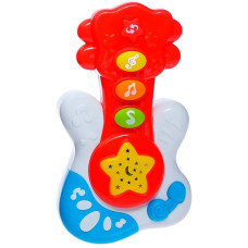 Детская гитара игрушка с проектором Bambi 60082 R, Е-Нотка, Красный (60082 Red-RT)