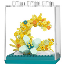 Конструктор цветы в колбе Bambi 7345, Flower Language на 327 деталей (7345-RT)