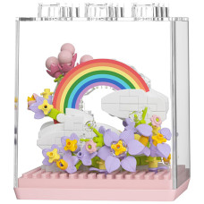 Конструктор цветы в колбе Bambi 7346, Flower Language на 340 деталей (7346-RT)