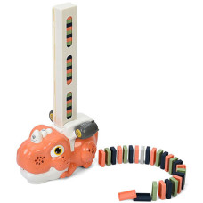 Домино игрушка Bambi 8090-B, Динозавр со светом и звуком, 60 шт. (8090-B Rose-Red-RT)