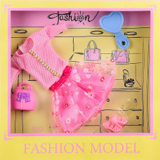 Розовый костюм для куклы 29 см Bambi 8810C с аксессуарами (8810C-RT)