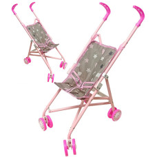 Коляска трость для куклы Bambi 9302 W-17 S с поворотными колесами, Звездочки (9302 W-17-RT)