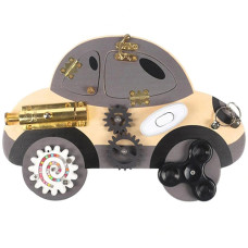 Бизиборд машина Bambi C15015 B, деревянная (C15015-RT)