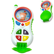 Детский мобильный телефон игрушка Bambi CY1013-4 G музыкальный, Зеленый (CY1013-4 Green-RT)