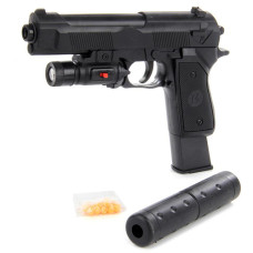 Пистолет с фонариком игрушка Bambi K2012-D G с пульками шариками и глушителем (K2012-D-RT)