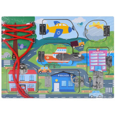 Бизиборд для детей Bambi MD 0146-2, Город, деревянный, 30х22,5 см (MD 0146-2-RT)