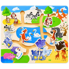 Лабиринт планшет для малышей Bambi MD 0817-4, Животные, деревянный (MD 0817-4-RT)