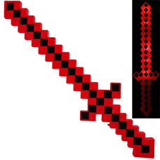 Пиксельный меч Майнкрафт Bambi MW2225 R со светом и звуком, Красный (MW2225 Red-RT)