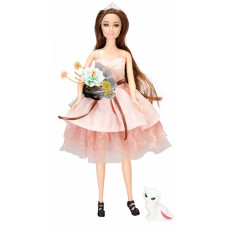 Кукла Эмили с букетом Bambi QJ077B P с аксессуарами, 29 см, Розовый (QJ077B Pink-RT)