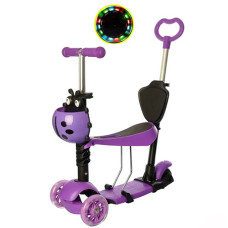Детский самокат с сиденьем Bambi SC20139 V, со светящимися колесами (SC20139 Violet-RT)
