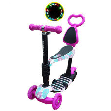Детский самокат с сиденьем Bambi SC20482 P, со светящимися колесами (SC20482 Pink-1-RT)