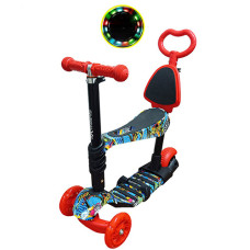 Детский самокат с сиденьем Bambi SC20482 R, со светящимися колесами (SC20482 Red-RT)
