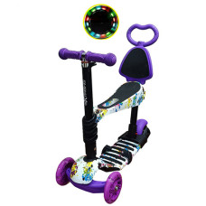 Детский самокат с сиденьем Bambi SC20482 V, со светящимися колесами (SC20482 Violet-RT)